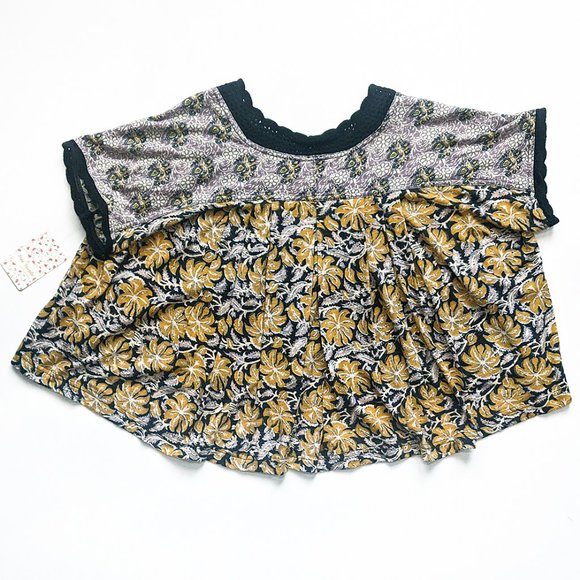 Free People Leilani Mixed Tropical Print Top Small - Picture 5 of 6